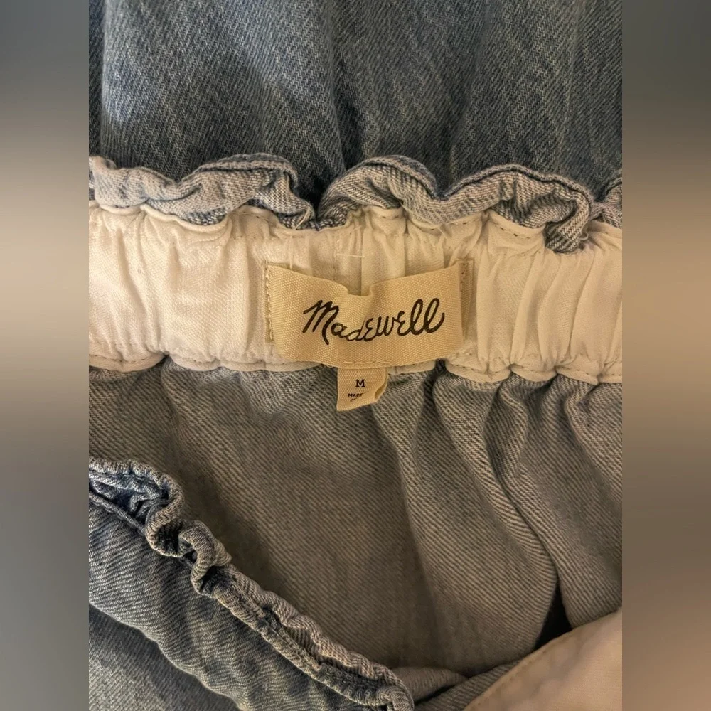 Madewell Denim Ruffle Pull On Skirt Size Medium - Picture 2 of 7